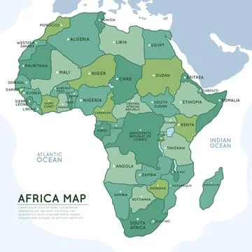 Hand drawn africa map infographic Stock Illustration