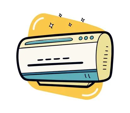 Hand drawn air conditioner. Stock Illustration