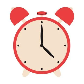 Hand drawn alarm clock. Vector illustration Stock Illustration