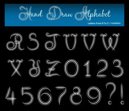 Hand Drawn Alphabet  Stock Illustration