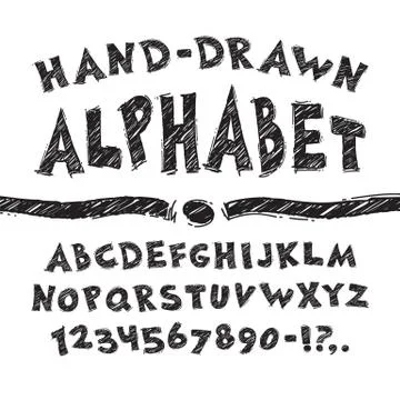Hand Drawn Alphabet Stock Illustration