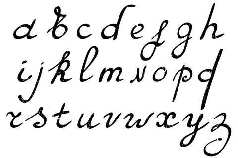 Hand drawn alphabet. Ilustração Stock