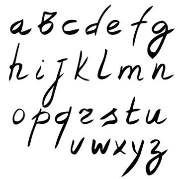Hand drawn alphabet. Illustrazione stock