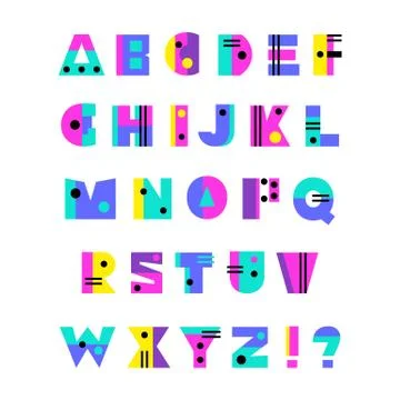 Hand drawn alphabet Stock Illustration