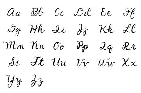 Hand Drawn Alphabet Script Lettering Font for Logo Design, Poster, Invitati.. Illustrazione stock