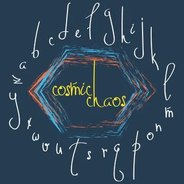 Hand drawn alphabet thin lines with high letters Illustrazione stock