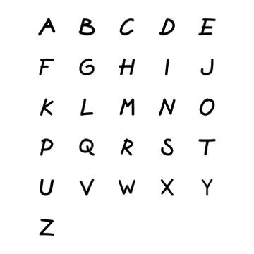 Hand drawn alphabet  vector design template illustration Stock Illustration