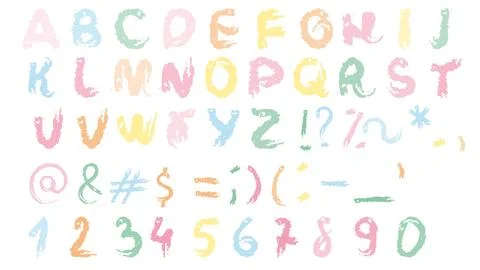 Hand-Drawn Alphabet Vector Isolated in White Stock Illustration