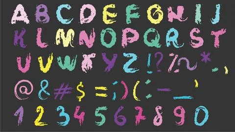 Hand-drawn Alphabet Vector Set Stock Illustration