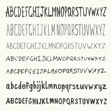 Hand-drawn Alphabets Collection Stock Illustration