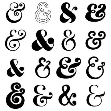 Hand Drawn Ampersands Stock Illustration
