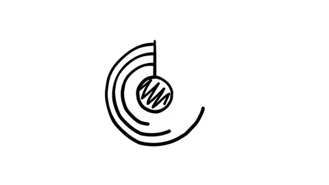Hand-drawn and animated linear pie chart. Stock Footage 111038995