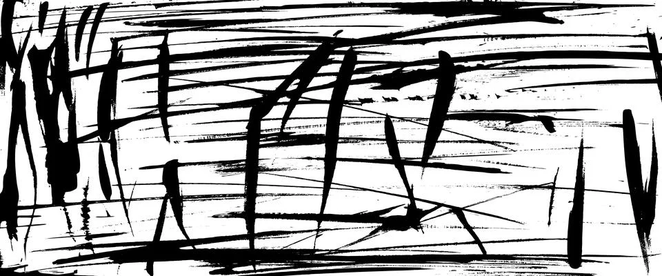Hand-drawn angular rough scratches texture. Brush stroke ink horror background. Stock Illustration