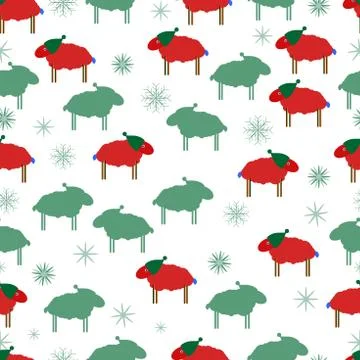 Hand drawn animal seamless pattern Stock Illustration