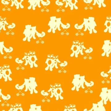 Hand drawn animal seamless pattern Stock Illustration