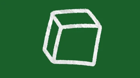Hand Drawn Animated 3D Cube Geometric Shape on Green Screen Vidéo 334579497