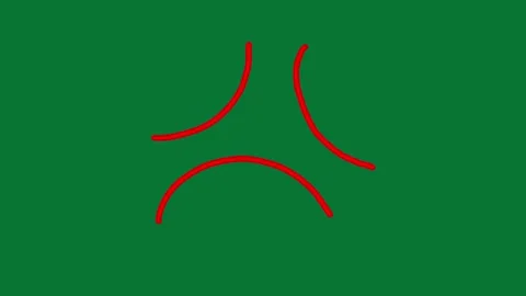 Hand Drawn Animated Angry Red Lines | Cartoon Rage Emotion VFX Overlay on Green  Stock Footage 323467926