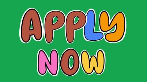Hand Drawn Animated Apply Now Text Title Call to Action Green Screen Overlay 스톡 동영상 341280962
