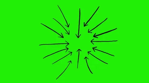 Hand-Drawn Animated Arrow, Scribble Doodle Directional Signs on Green Screen Stock Footage 320355674