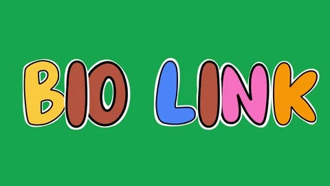 Hand Drawn Animated Bio Link Title 2D Call to Action Green Screen Overlay Видео 341281028