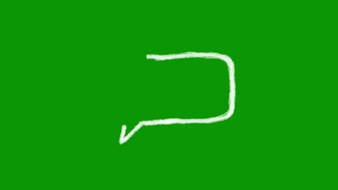 A hand drawn animated block speech bubble in white outline on chroma key Stock-Footage 346824706