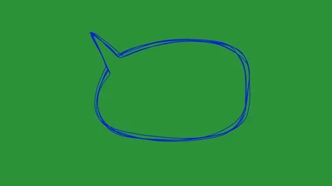 Hand-Drawn Animated Blue Oval Speech Bubble video | Sketch Message Cloud hand  Stock Footage 332718975