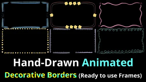  Hand Drawn Animated Borders with Transparent Background. Sketchy doodle frames, Stock Footage 325812004