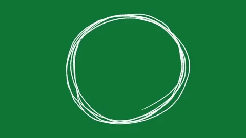 Hand Drawn Animated Circle Loop 2D Thin Line Sketch Green Screen Stock Footage 334608829