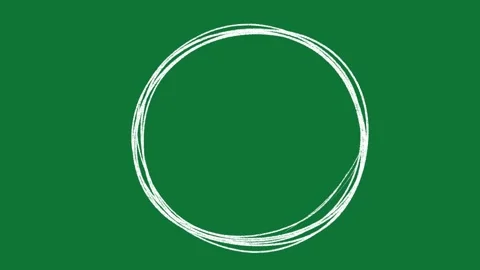 Hand Drawn Animated Circle Loop 2D Thin Line Sketch Green Screen Vidéo 334608836