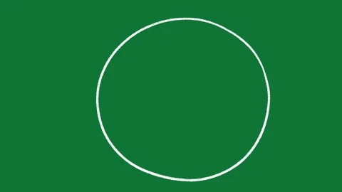 Hand Drawn Animated Circle Loop 2D Thin Line Sketch Green Screen Stock Footage 334608837