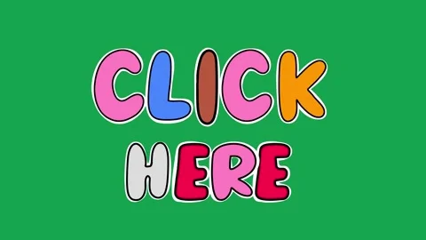 Hand Drawn Animated Click Here Text Title 2D Call to Action Green Screen Overlay Vídeos de archivo 341281055