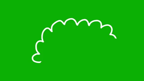 Hand-drawn animated cloud shape looping on a green screen background Stock Footage 341403353