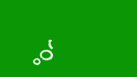 A hand drawn animated cloud thought bubble in white outline on chroma key Stock Footage 346824724