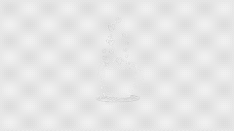 Hand Drawn Animated Coffee Mug with Flying Hearts Stock Footage 321490419