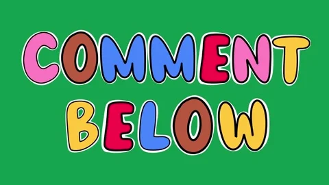 Hand Drawn Animated Comment Below Text Title 2D Call to Action Green Screen Видео 341281077