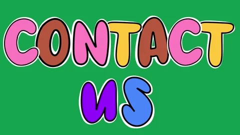 Hand Drawn Animated Contact us Text Title 2D Call to Action Green Screen Overlay Stockbeeldmateriaal 341281105