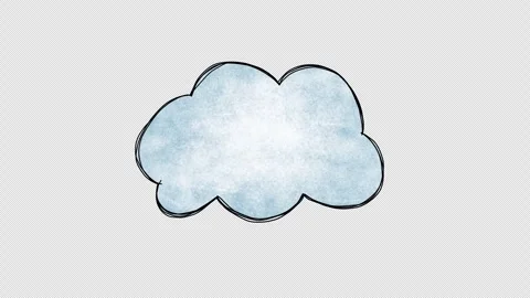 Hand drawn animated doodle of cloud. Video clip with alpha channel. Stock Footage 296121918