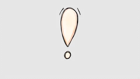 Hand drawn animated doodle of exclamation point. Video clip with alpha channel. Video stock 296974709