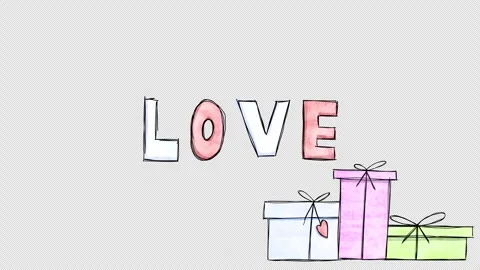 Hand drawn animated doodle of gift box. Video clip with alpha channel. Stock Footage 296976141