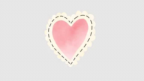 Hand drawn animated doodle of heart. Video clip with alpha channel. Video stock 301072133