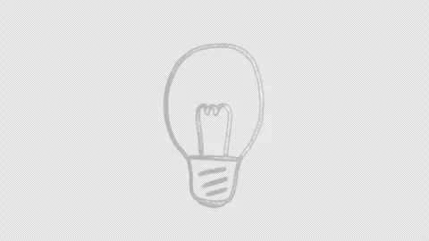 Hand drawn animated doodle of light bulb. Video clip with alpha channel. Stock Footage 278184742