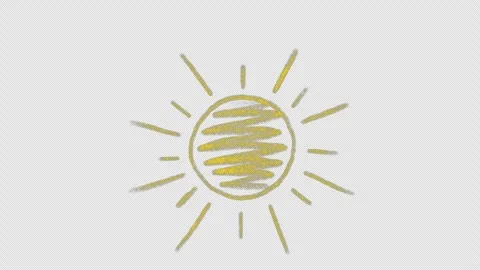 Hand drawn animated doodle of a sun. Video clip with alpha channel. Stock Footage 276911383