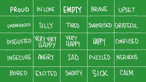 Hand-Drawn Animated Emotion Text Labels video | Kinetic Typography Mood Words 库存影片 332718852