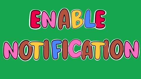 Hand Drawn Animated Enable Notification Text Title Call to Action Green Screen 動画素材 341281076