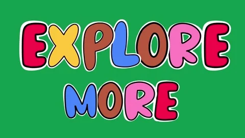 Hand Drawn Animated Explore more Text Title 2D Call to Action Green Screen Видео 341281043
