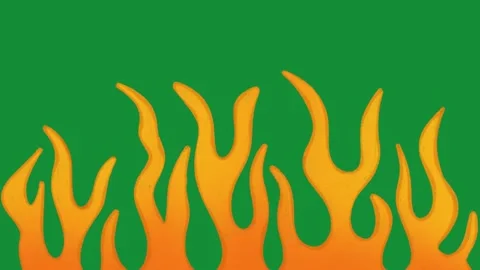 Hand Drawn Animated Fire Flame Element 2D Cartoon Doodle Green Screen Overlay Vídeos de archivo 341280921