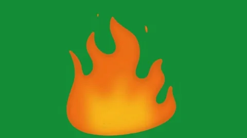 Hand Drawn Animated Fire Flame Element 2D Cartoon Doodle Green Screen Overlay Stock Footage 341280922