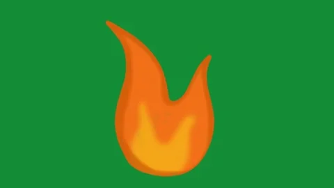Hand Drawn Animated Fire Flame Element 2D Cartoon Doodle Green Screen Overlay Stock Footage 341280923
