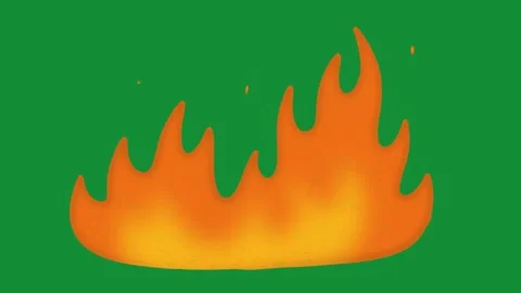 Hand Drawn Animated Fire Flame Element 2D Cartoon Doodle Green Screen Overlay Stock Footage 341280929