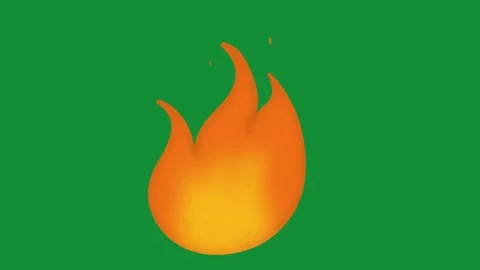 Hand Drawn Animated Fire Flame Element 2D Cartoon Doodle Green Screen Overlay Видео 341280932